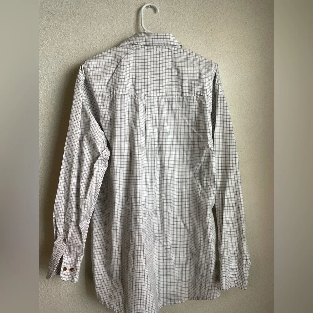 Wrangler George Strait Men's White multicolor Checkered Button Down Shirt size M
